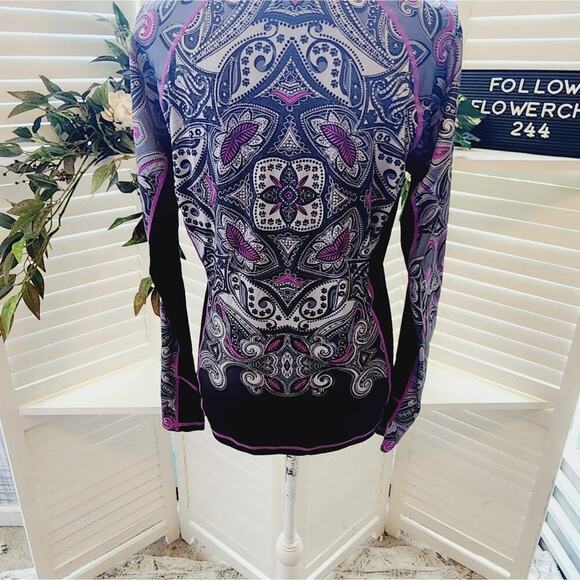 ATHLETA PINK & GRAY ATHLETIC LONG SLEEVE SIZE MED - Picture 8 of 8